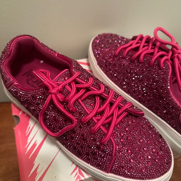 NWT Heygirl by Corkys Glittery Fuchsia Sneakers - Picture 7 of 10